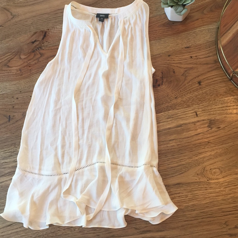 Mossimo White Sleeveless Tunic Length Blouse